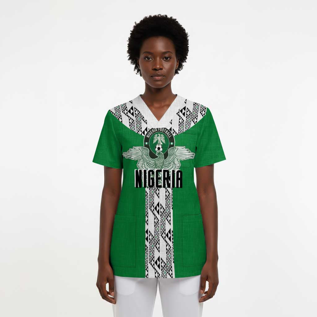 Custom Nigeria National Football Scrub Top Inspired Retro Style - Wonder Print Shop