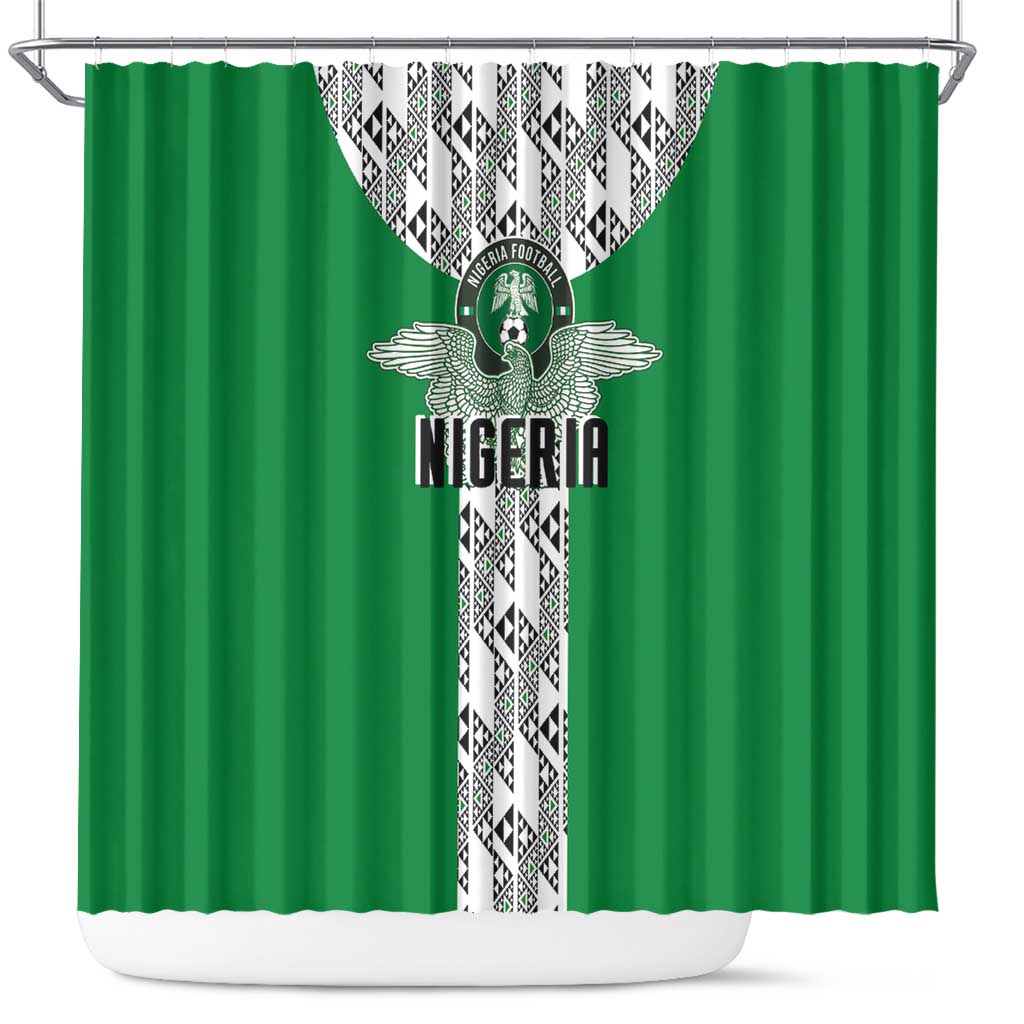 Nigeria National Football Shower Curtain Inspired Retro Style - Wonder Print Shop