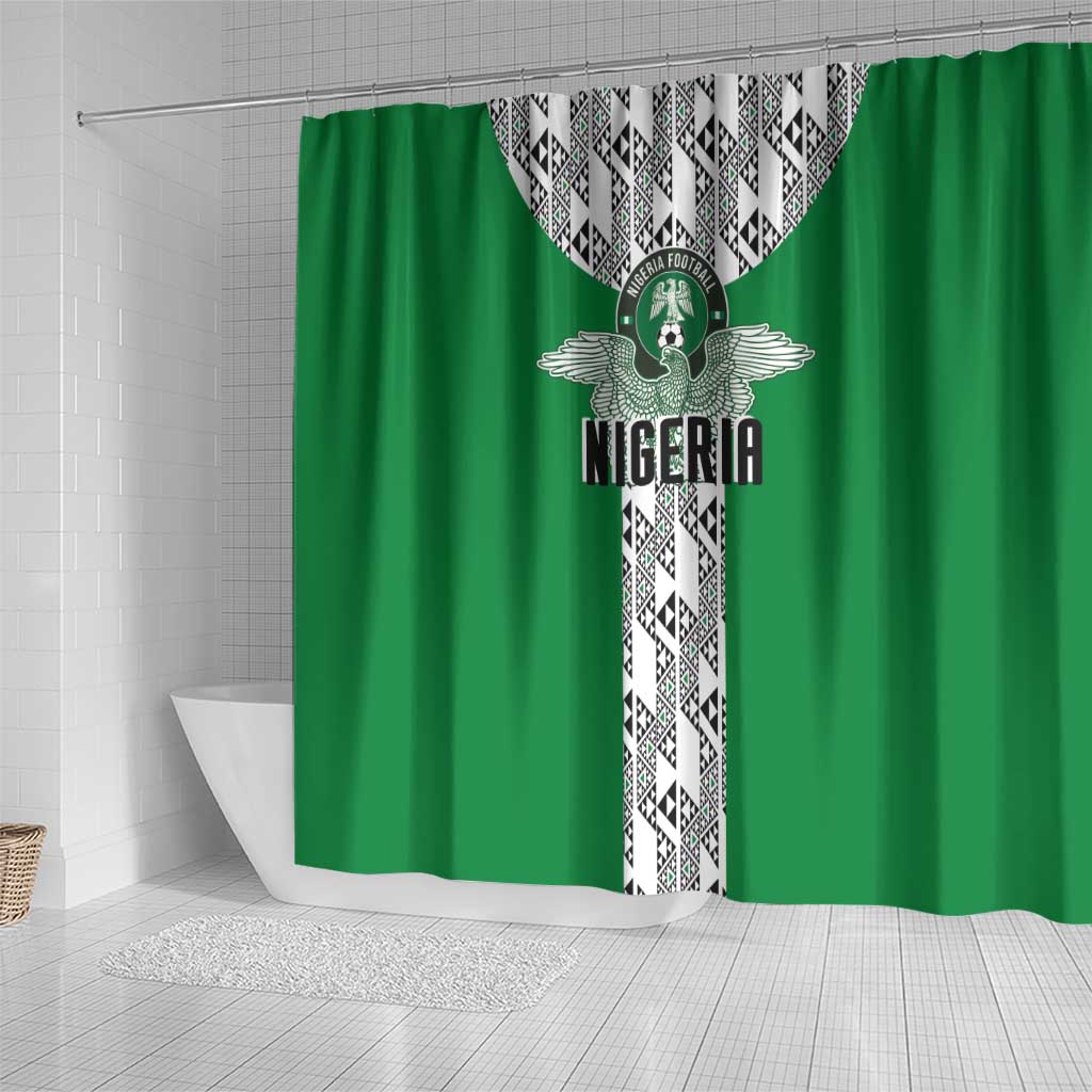 Nigeria National Football Shower Curtain Inspired Retro Style - Wonder Print Shop