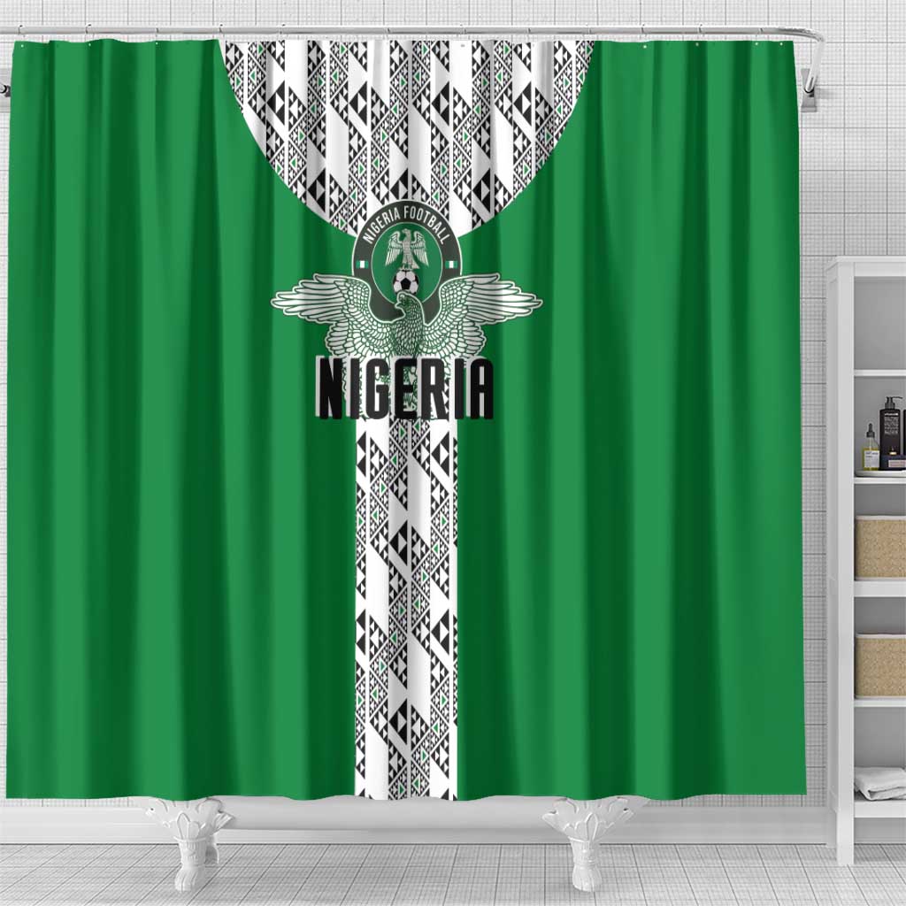 Nigeria National Football Shower Curtain Inspired Retro Style - Wonder Print Shop