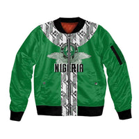Custom Nigeria National Football Sleeve Zip Bomber Jacket Inspired Retro Style - Wonder Print Shop