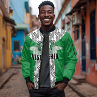 Custom Nigeria National Football Sleeve Zip Bomber Jacket Inspired Retro Style - Wonder Print Shop