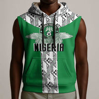 Custom Nigeria National Football Sleeveless Hoodie Inspired Retro Style - Wonder Print Shop