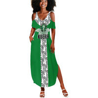 Custom Nigeria National Football Summer Maxi Dress Inspired Retro Style - Wonder Print Shop