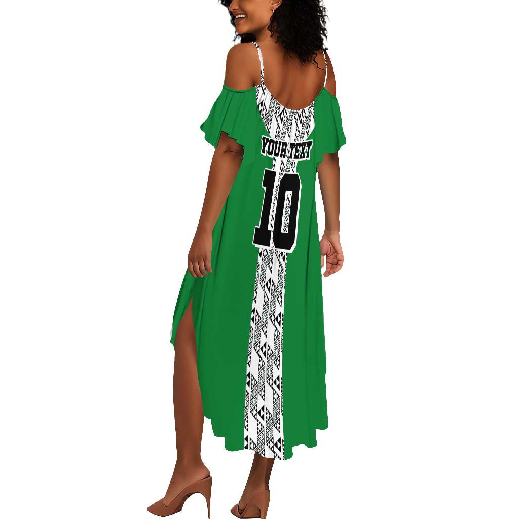 Custom Nigeria National Football Summer Maxi Dress Inspired Retro Style - Wonder Print Shop