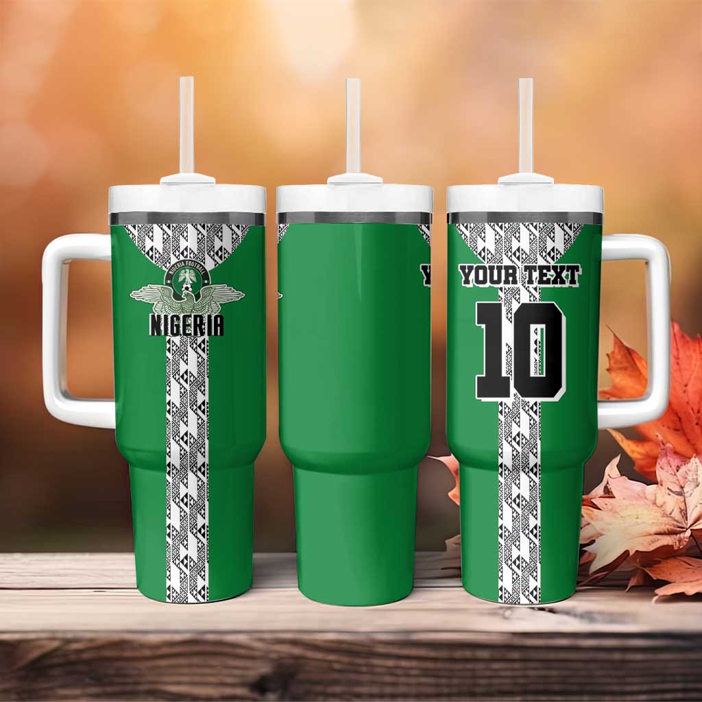 Custom Nigeria National Football Tumbler With Handle Inspired Retro Style - Wonder Print Shop