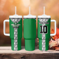 Custom Nigeria National Football Tumbler With Handle Inspired Retro Style - Wonder Print Shop