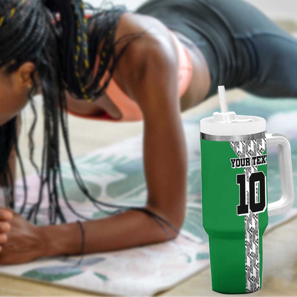 Custom Nigeria National Football Tumbler With Handle Inspired Retro Style - Wonder Print Shop