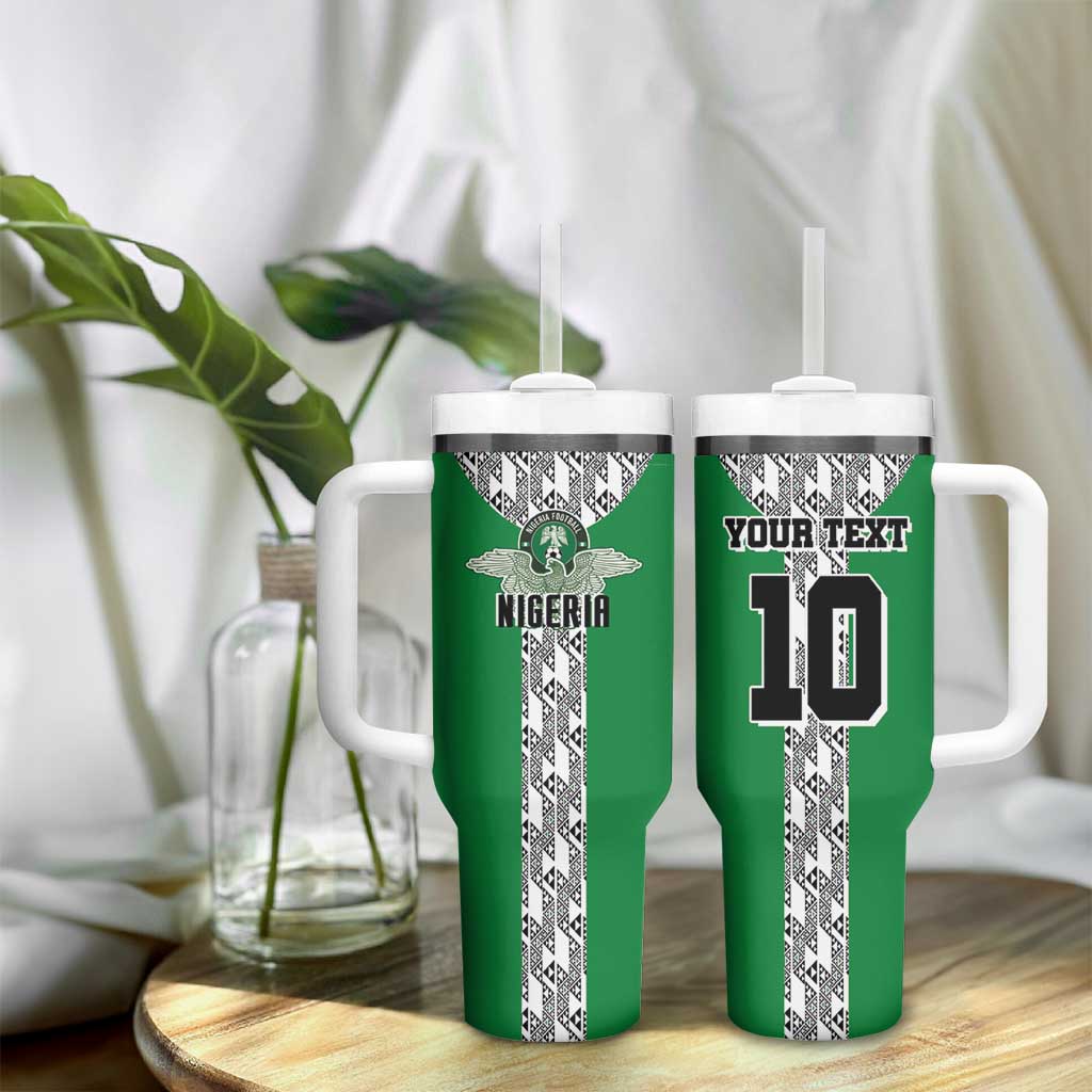 Custom Nigeria National Football Tumbler With Handle Inspired Retro Style - Wonder Print Shop