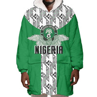 Custom Nigeria National Football Wearable Blanket Hoodie Inspired Retro Style - Wonder Print Shop