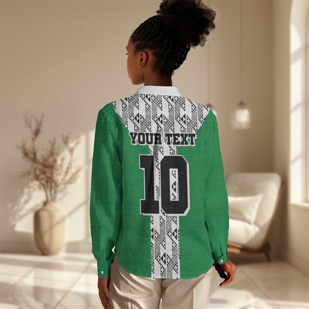 Custom Nigeria National Football Women Casual Shirt Inspired Retro Style - Wonder Print Shop