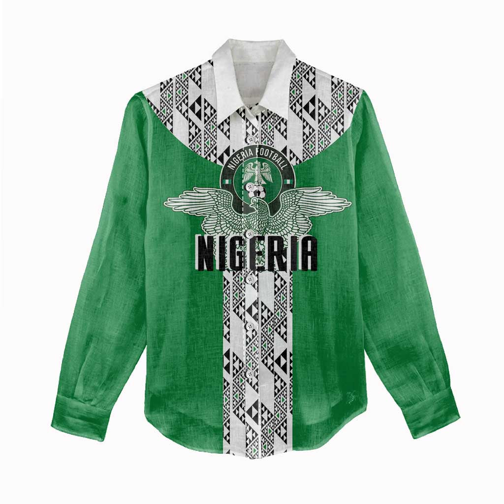 Custom Nigeria National Football Women Casual Shirt Inspired Retro Style - Wonder Print Shop