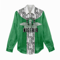 Custom Nigeria National Football Women Casual Shirt Inspired Retro Style - Wonder Print Shop