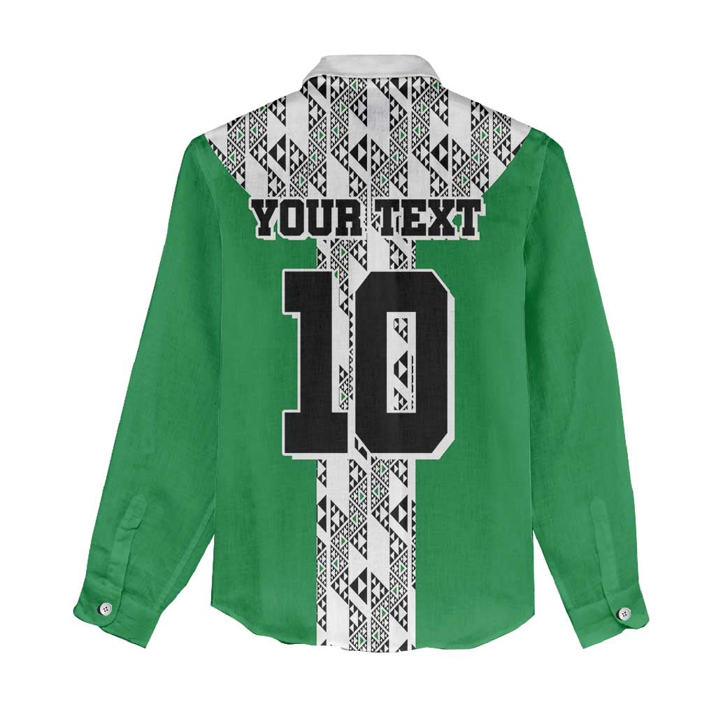 Custom Nigeria National Football Women Casual Shirt Inspired Retro Style - Wonder Print Shop