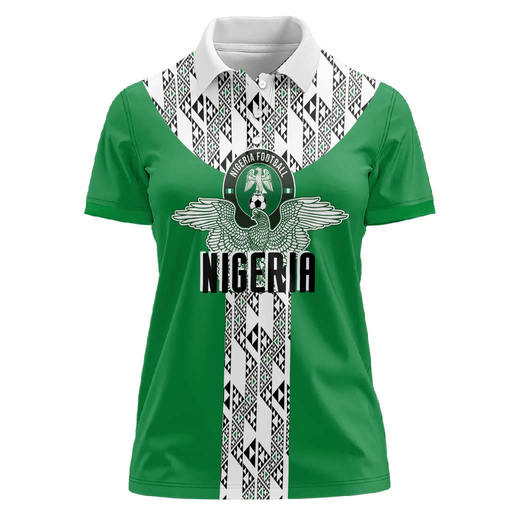 Custom Nigeria National Football Women Polo Shirt Inspired Retro Style - Wonder Print Shop