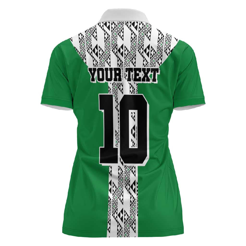 Custom Nigeria National Football Women Polo Shirt Inspired Retro Style - Wonder Print Shop