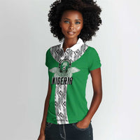 Custom Nigeria National Football Women Polo Shirt Inspired Retro Style - Wonder Print Shop