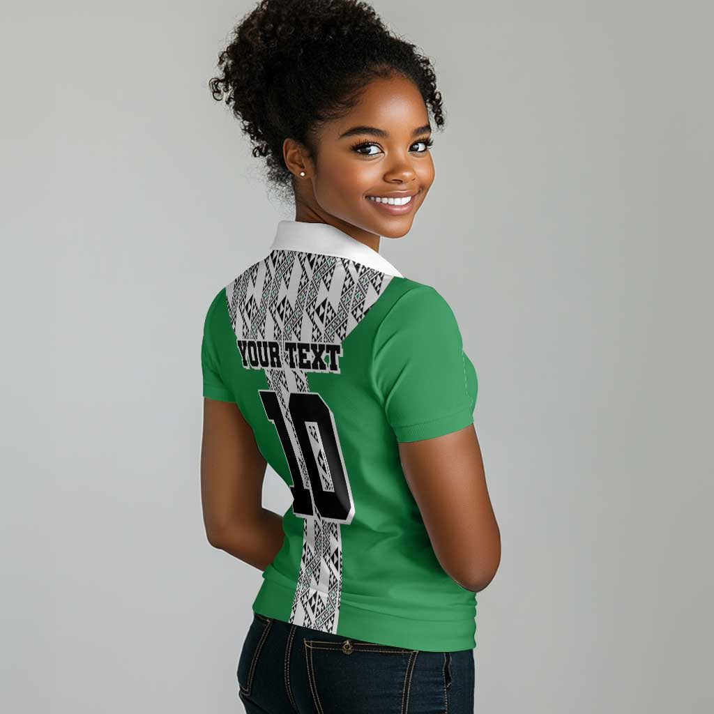 Custom Nigeria National Football Women Polo Shirt Inspired Retro Style - Wonder Print Shop