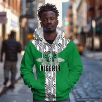 Custom Nigeria National Football Zip Hoodie Inspired Retro Style - Wonder Print Shop