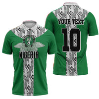 Custom Nigeria National Football Zipper Polo Shirt Inspired Retro Style - Wonder Print Shop