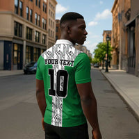 Custom Nigeria National Football Zipper Polo Shirt Inspired Retro Style - Wonder Print Shop
