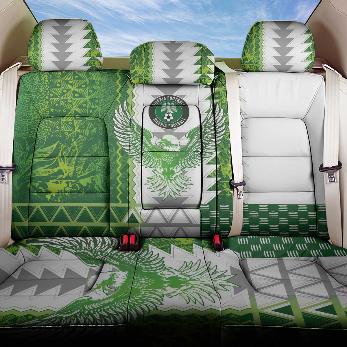 Nigeria National Football Back Car Seat Cover Naija Super Eagles - Wonder Print Shop