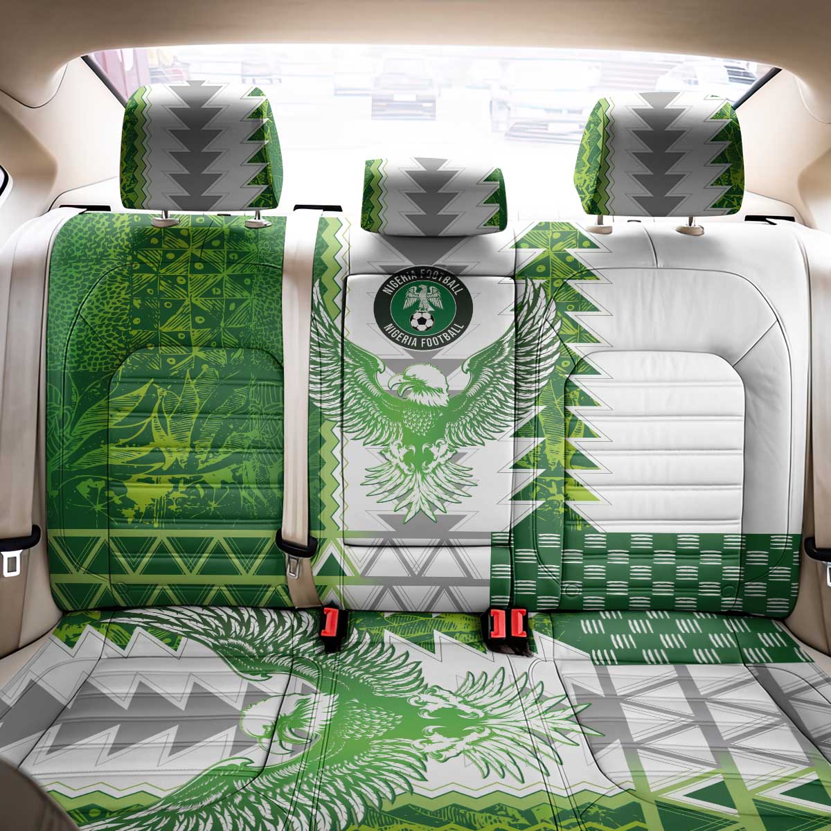 Nigeria National Football Back Car Seat Cover Naija Super Eagles - Wonder Print Shop