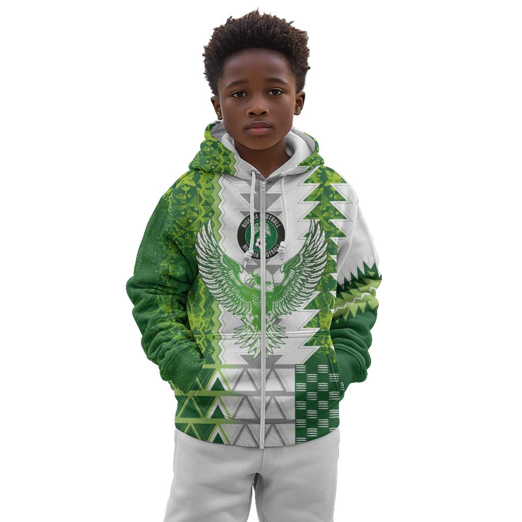 Custom Nigeria National Football Kid Hoodie Naija Super Eagles - Wonder Print Shop