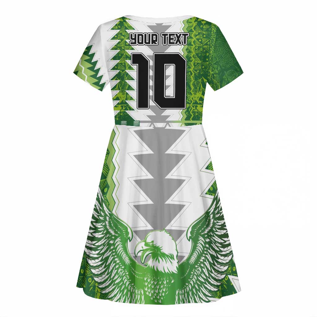 Custom Nigeria National Football Kid Short Sleeve Dress Naija Super Eagles - Wonder Print Shop