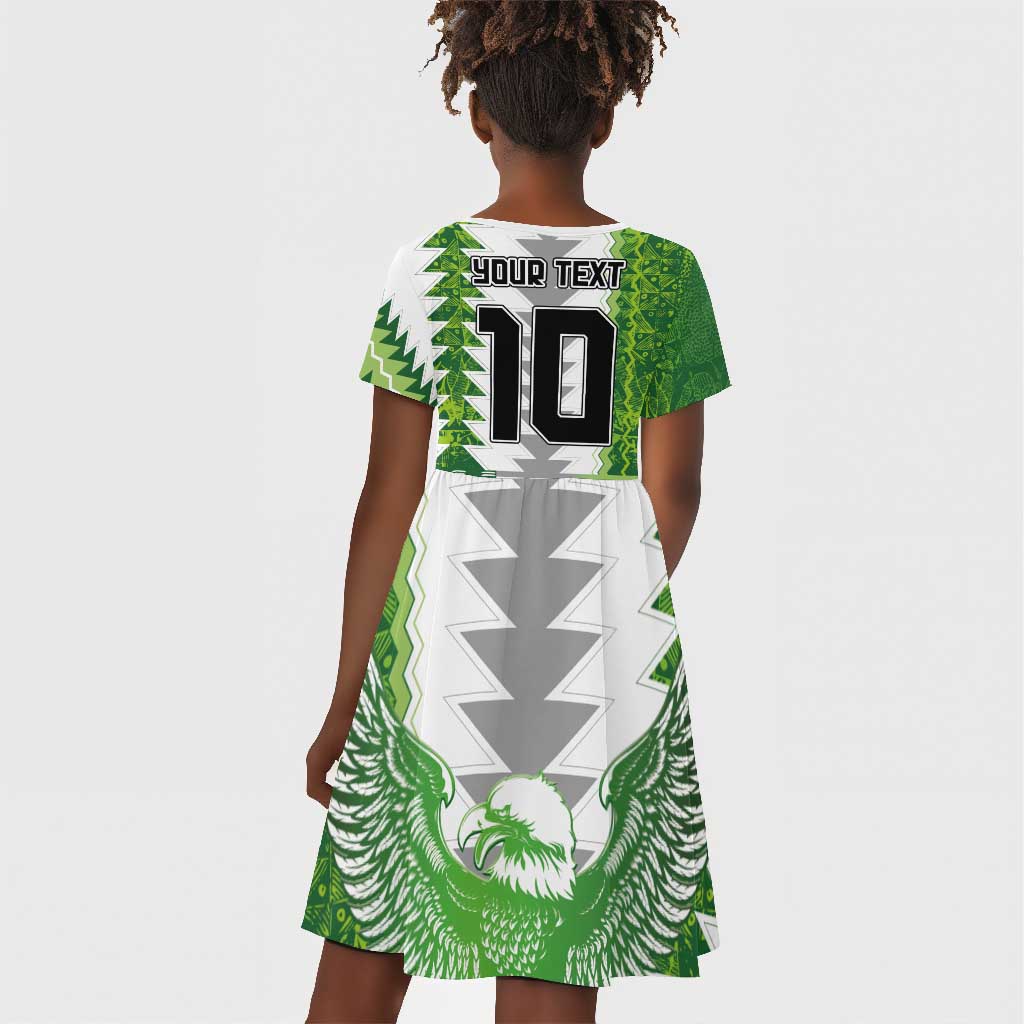 Custom Nigeria National Football Kid Short Sleeve Dress Naija Super Eagles - Wonder Print Shop