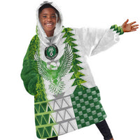 Custom Nigeria National Football Kid Wearable Blanket Hoodie Naija Super Eagles - Wonder Print Shop