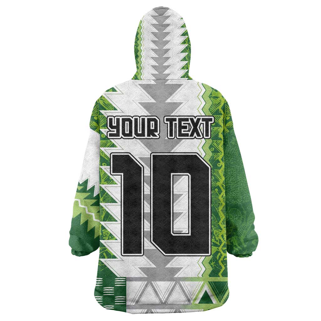 Custom Nigeria National Football Kid Wearable Blanket Hoodie Naija Super Eagles - Wonder Print Shop