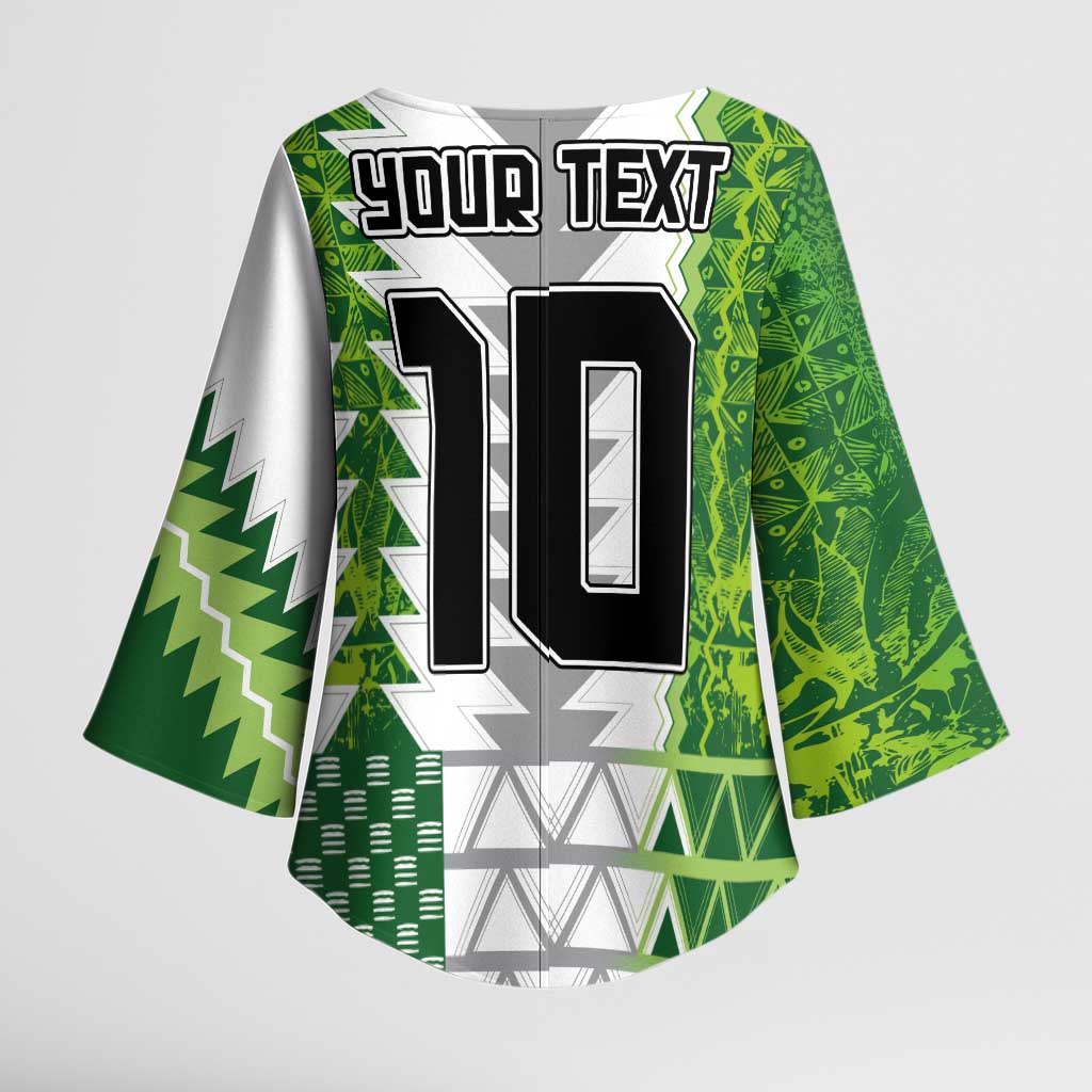 Custom Nigeria National Football Kimono Sleeve Blouse Naija Super Eagles - Wonder Print Shop