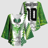 Custom Nigeria National Football Kimono Sleeve Blouse Naija Super Eagles - Wonder Print Shop