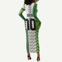 Custom Nigeria National Football Long Sleeve Bodycon Dress Naija Super Eagles - Wonder Print Shop