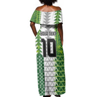 Custom Nigeria National Football Off Shoulder Maxi Dress Naija Super Eagles - Wonder Print Shop