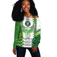 Custom Nigeria National Football Off Shoulder Sweater Naija Super Eagles - Wonder Print Shop