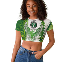 Custom Nigeria National Football Raglan Cropped T shirt Naija Super Eagles - Wonder Print Shop