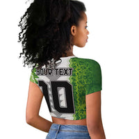 Custom Nigeria National Football Raglan Cropped T shirt Naija Super Eagles - Wonder Print Shop