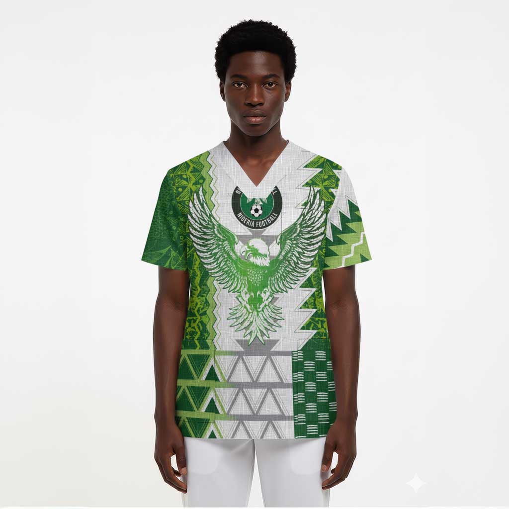 Custom Nigeria National Football Scrub Top Naija Super Eagles - Wonder Print Shop