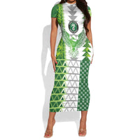 Custom Nigeria National Football Short Sleeve Bodycon Dress Naija Super Eagles - Wonder Print Shop