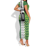 Custom Nigeria National Football Short Sleeve Bodycon Dress Naija Super Eagles - Wonder Print Shop