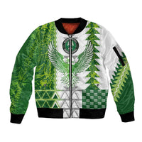 Custom Nigeria National Football Sleeve Zip Bomber Jacket Naija Super Eagles - Wonder Print Shop