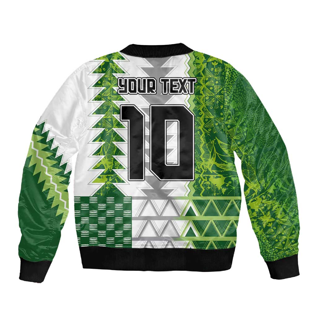 Custom Nigeria National Football Sleeve Zip Bomber Jacket Naija Super Eagles - Wonder Print Shop