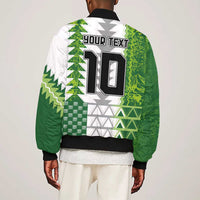 Custom Nigeria National Football Sleeve Zip Bomber Jacket Naija Super Eagles - Wonder Print Shop