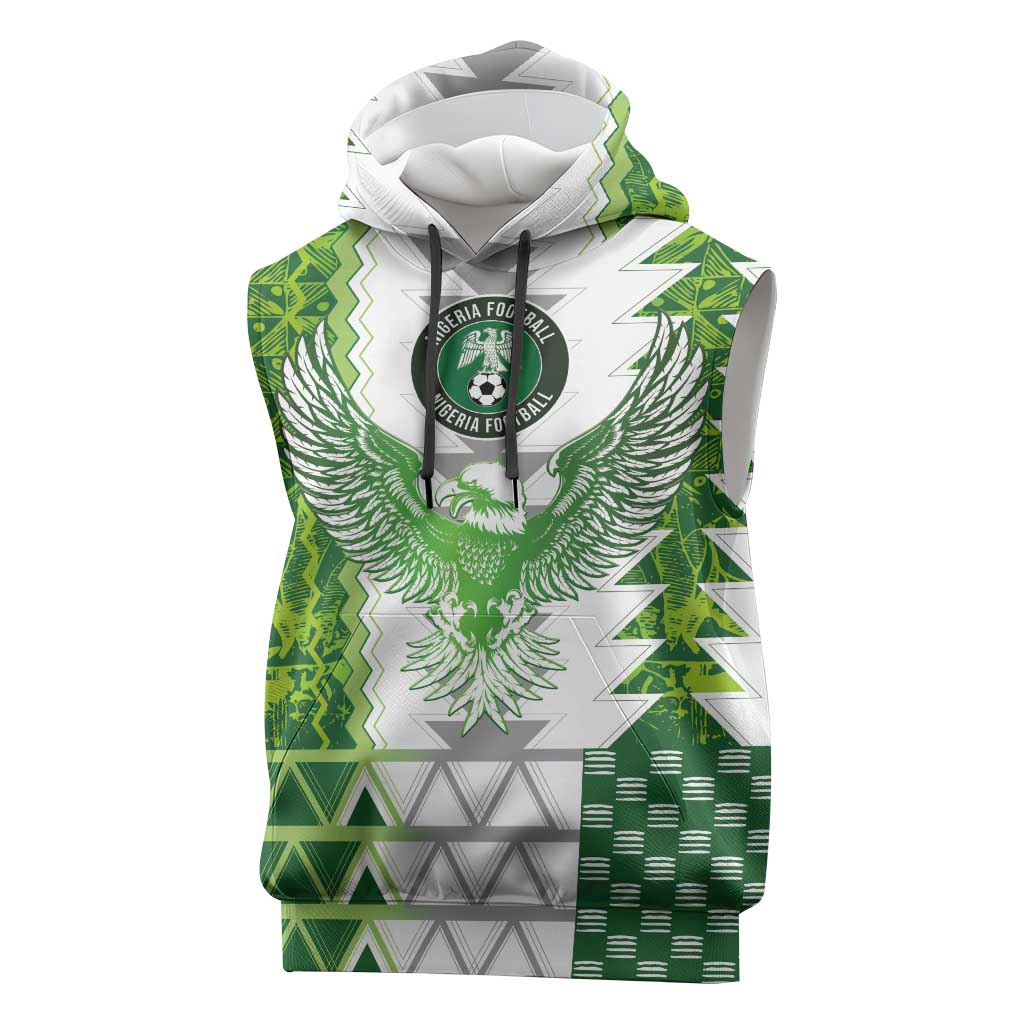 Custom Nigeria National Football Sleeveless Hoodie Naija Super Eagles - Wonder Print Shop