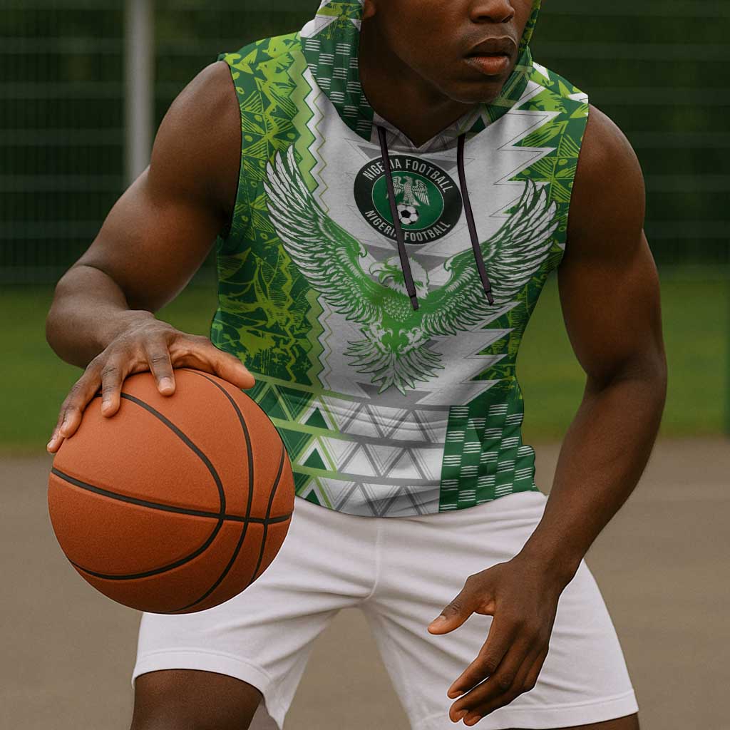 Custom Nigeria National Football Sleeveless Hoodie Naija Super Eagles - Wonder Print Shop
