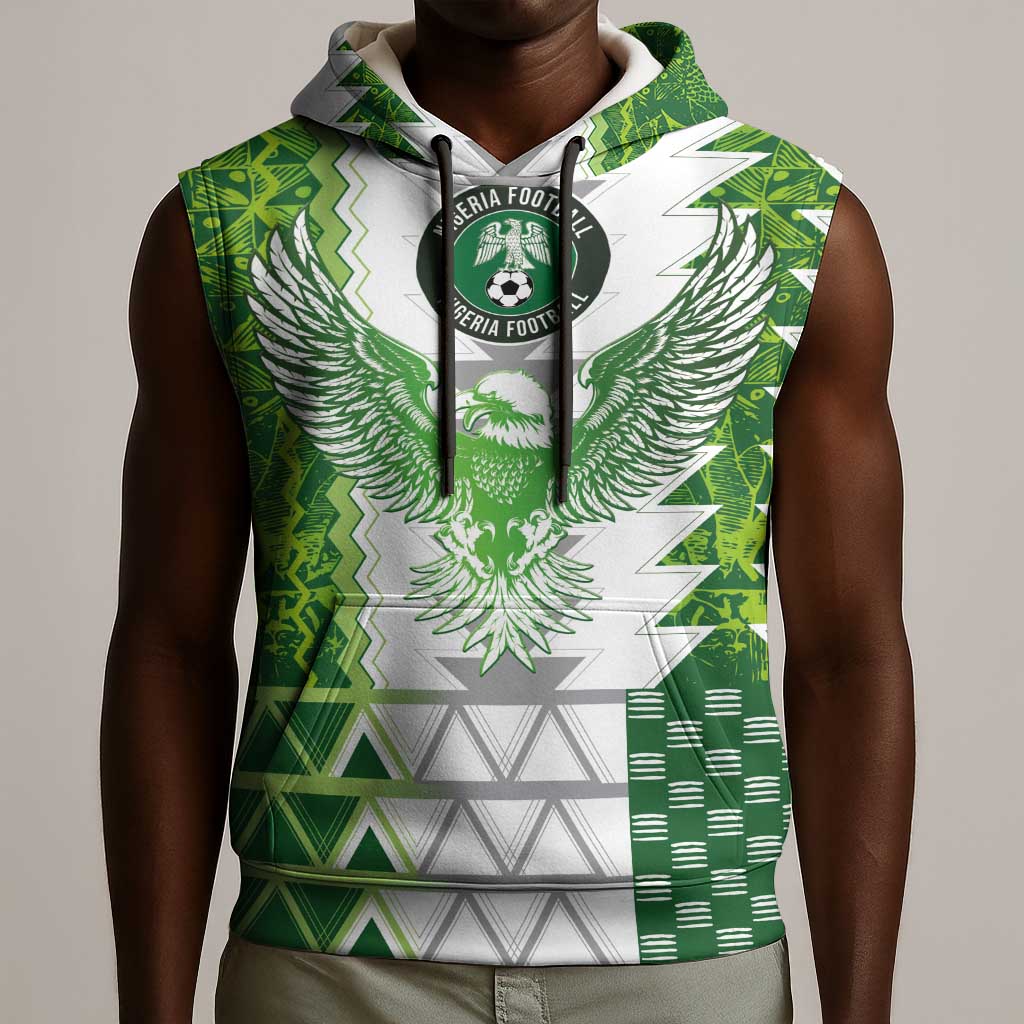 Custom Nigeria National Football Sleeveless Hoodie Naija Super Eagles - Wonder Print Shop