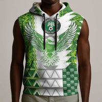 Custom Nigeria National Football Sleeveless Hoodie Naija Super Eagles - Wonder Print Shop