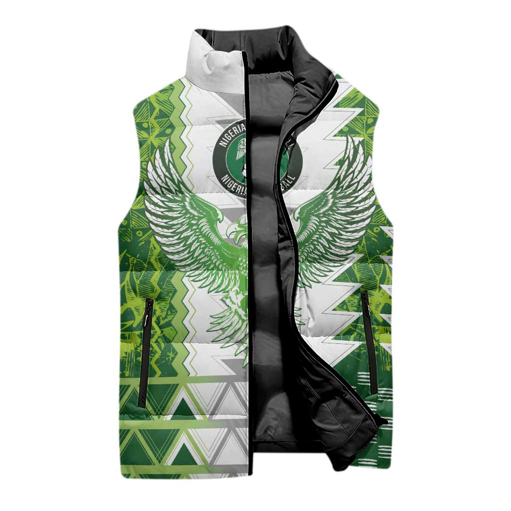 Custom Nigeria National Football Sleeveless Puffer Jacket Naija Super Eagles - Wonder Print Shop